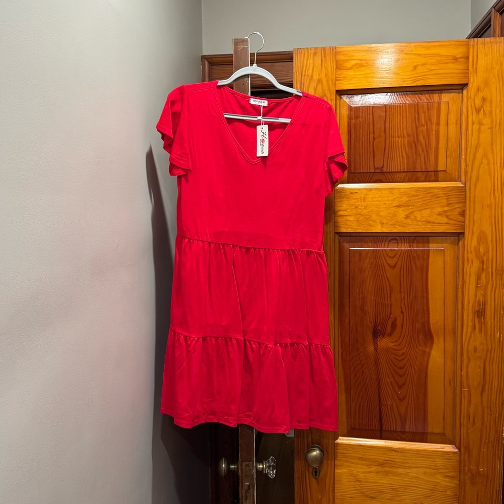 Red Tiered Dress